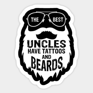 Best Uncles Beards Tattoos Husband Mens Sticker